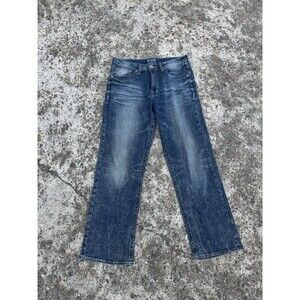 BKE Salvage Jeans Mens 34x32 Blue Anarchy Boot Cut Dark Wash Denim Faded